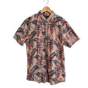 Molokai Surf Co Flamingo Print Short Sleeve Cotton Shirt Sz XXL Tropical
